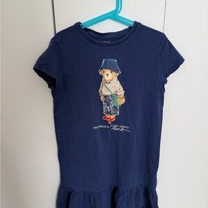 Polo by Ralph Lauren Navy Bear Graphic Kids Dress